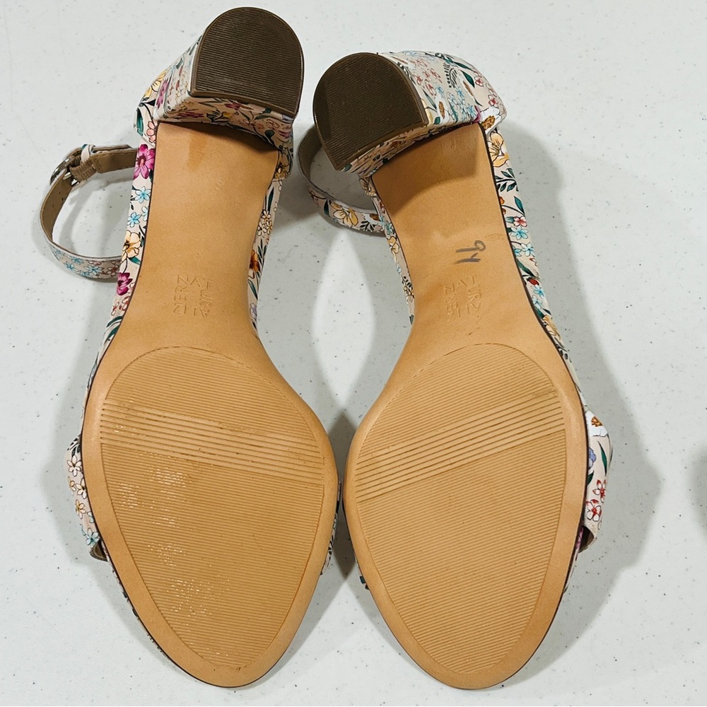 Naturalizer Women's Vera Heeled Sandal Floral Flower Print On Cream Nude 10W - Picture 6 of 6